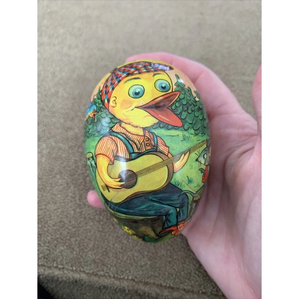 Made In Dominican Republic Rooster Bunny Rabbit Paper Cardboard Egg (TD)